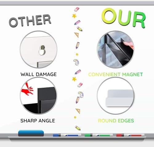 2 Pcs Magnetic Book Shelf for Whiteboard with Magnetic Pen Holder