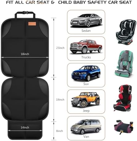 SMART ELF Car Seat Protector, Thickest Padding and Non-Slip Backing 2Pack