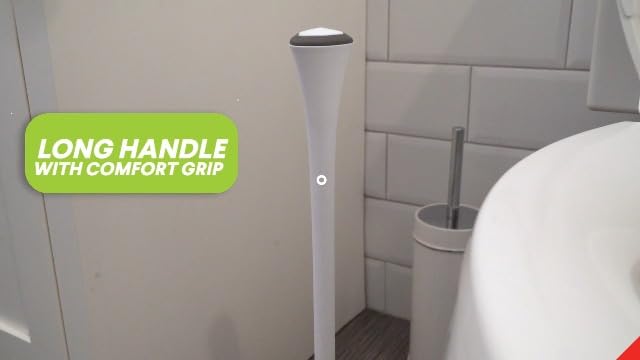 Clorox Toilet Plunger with Hideaway Holder Caddy Heavy-Duty Compact Design with Non-Skid Rubber Base for Bathroom Convenient Storage Toilet Unclogger, 6.5x19.5-Inch, White