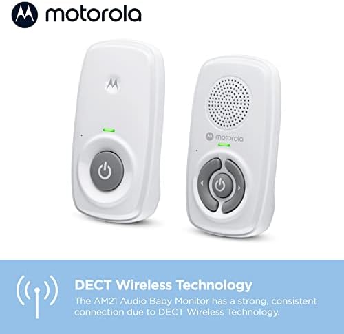 Motorola Nursery Audio Baby Monitor, No WiFi, Long Range 1000 ft, Volume Control, DECT Private Connection, Cry Detection, Portable Battery Parent Unit, Ideal for Safe Monitoring, No App, AM21