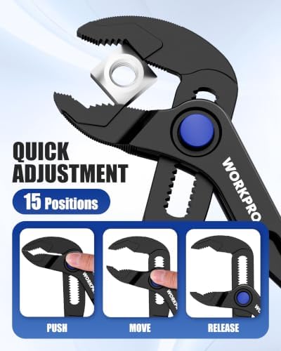 WORKPRO Mini Water Pump Pliers, 4-Inch Groove Joint Pliers for Tight Spaces