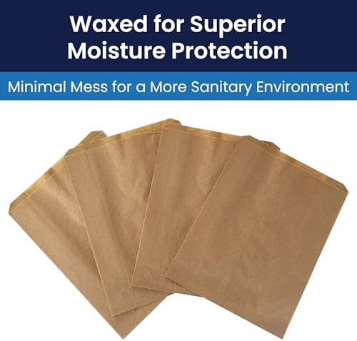 Hospeco KL Waxed Kraft Receptacle Liner Bags, 500 Count - Moisture-Resistant Feminine Hygiene Waste Bags, Fits Sanitary Disposal Units, 7.5 x 10.5 x 3 in