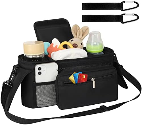 Accmor Universal Stroller Organizer with Insulated Cup Holder