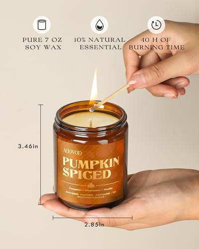 AOOVOO 6 Pack Fall Candles Set - 42oz Autumn Candle Gift for Home Scented