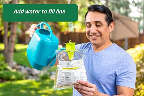 RESCUE! Outdoor Disposable Fly Trap – Hanging Fly Catcher with Attractant Bait, Fly Bag for Patio, Yard, Trash & Farm Areas – Easy-to-Use Outdoor Fly Control - 8 Traps