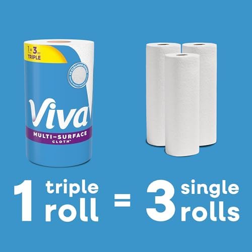 Viva Multi-Surface Cloth Paper Towels, 12 Triple Rolls, 165 Sheets per Roll