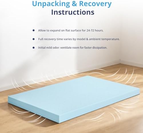 EGOHOME 2 Inch Twin Memory Foam Mattress Topper- Cooling Gel Infused