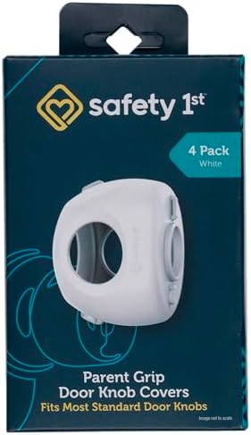 Safety 1st Parent Grip Door Knob Covers, White, One Size,4 Count (Pack of 1) (HS3260600), Packaging may vary