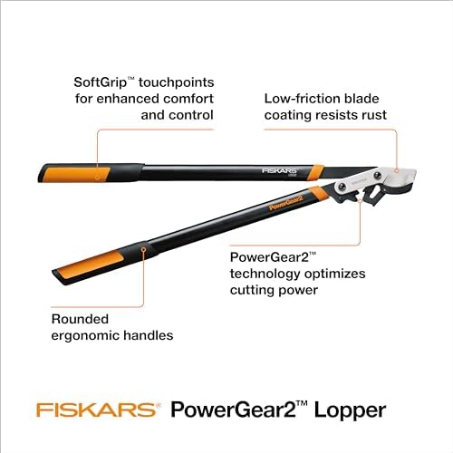 Fiskars 32” PowerGear2 Garden Bypass Loppers, 2" Cut Capacity Tree Trimmer