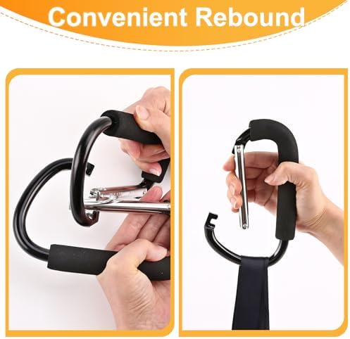 2 Pack Stroller Hooks, 6.3" Large Stroller Clips, Carabiner Clip