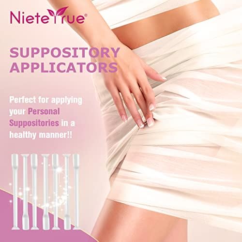 Nieteyrue Disposable Suppository Applicators Individually Wrapped Hygienic Fit to Size 00 Cap-sules and Many Shapes of Suppositories, Tablets Feminine Care Applicators from (20 Counts)