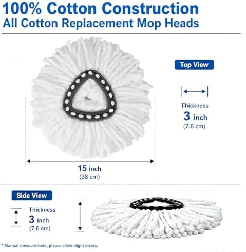 12 Pack Spin Mop Replacement Heads,100% Microfiber Mop Head,Deep Cleaning