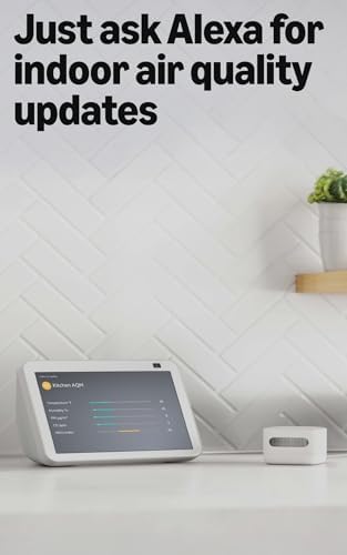 Amazon Smart Air Quality Monitor, Detects temperature, humidity, carbon monoxide, PM2.5 and VOCs, Get notifications when air quality drops, Works with Alexa