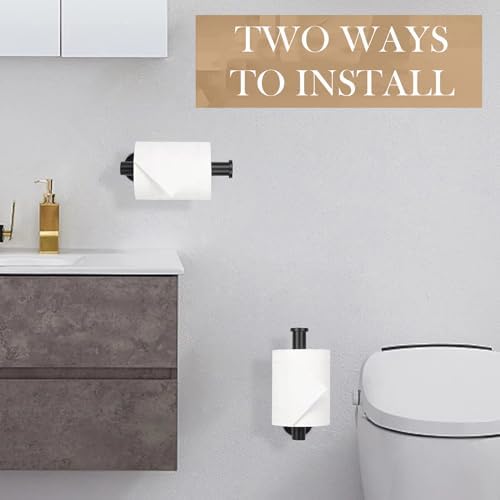 JOPOFI Toilet Paper Holder - Adhesive Toilet Paper Holder - Matte Black
