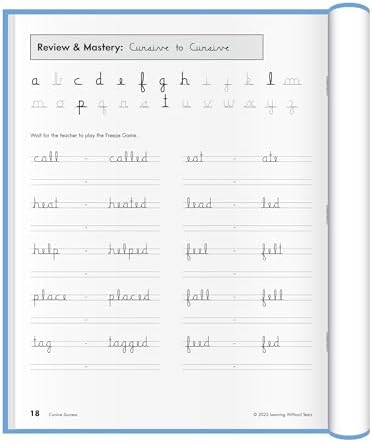 Learning Without Tears Cursive Success Workbook, 4th Grade+, Age 9+