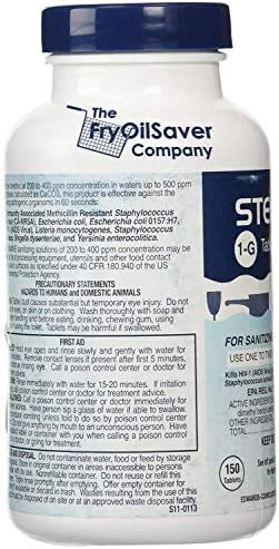 2 Bottles Steramine Sanitizer Tablets, 300 Count + 15x QT-10 Test Strips