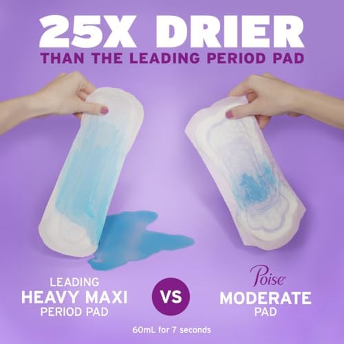 Poise Incontinence Pads for Women, 3 Drop, Long, 96 ct