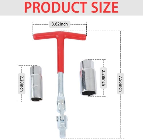 Spark Plug Socket Wrench Set-T-Handle Universal 16mm (5/8") & 21mm (13/16")