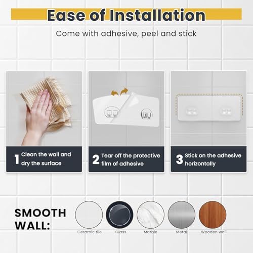 OMAIRA 3-Pack Shower Caddy with Soap Holder, Adhesive Rustproof No-drill Strudy Loading Inside Shower Organizer Shelves Rack Storage Bathroom Organization for Smooth Wall Glass Tile, Black (X-Large)