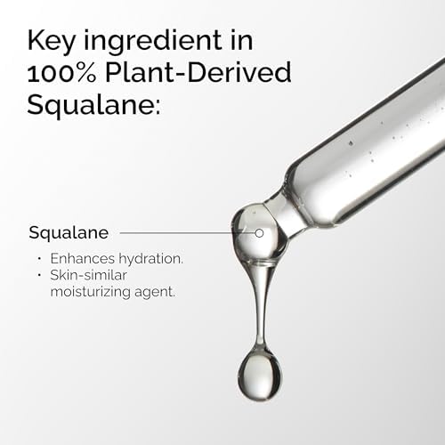 The Ordinary 100% Plant-Derived Squalane, for Skin and Hair, Lightweight Hydration, and Moisture Barrier Support, 1 Fl Oz