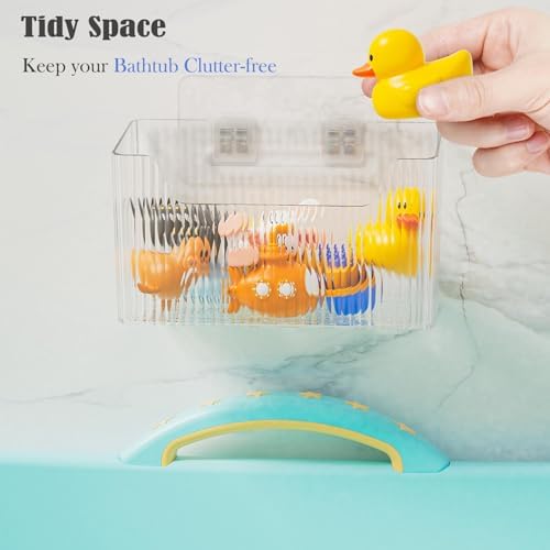Lae Nuvole Adhesive Cabinet Door Organizer, 2 Pack Wall Shower Caddy, Clear