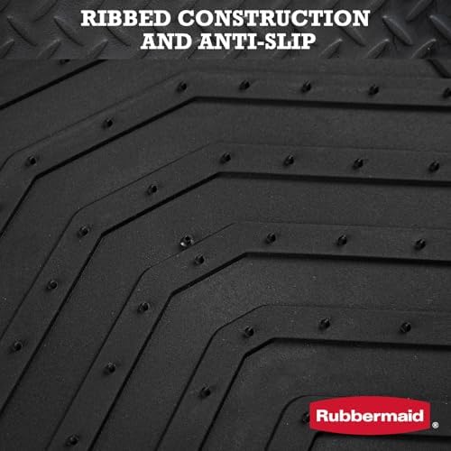 Rubbermaid Car Floor Mat, Heavy Duty All-Weather Car Mats Full Set with Dual-Tone Pink Aluminum Inserts – Universal Fit, Anti-Slip Backing, Trim-to-Fit for Most SUV, Sedan, Van