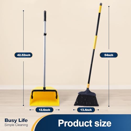 Yocada Commercial Broom and Dustpan Set with Comb Commercial Outdoor Indoor