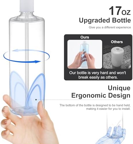 GAGALIFE Dish Soap Dispenser for Kitchen Sink, 17 oz Bottle, Brushed Nickel
