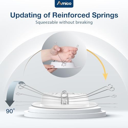 Amico Recessed Lighting 5/6 Inch, 12 Pack 5CCT Flat LED Can Lights, White