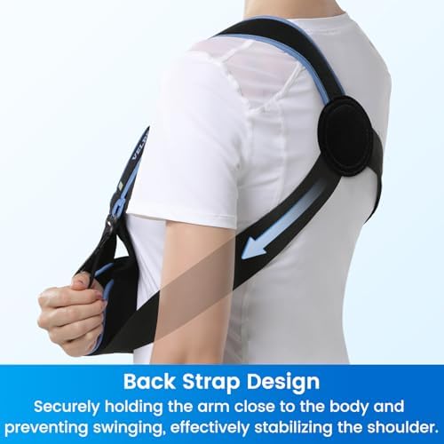 Velpeau Medical Arm Sling Shoulder Immobilizer for Women and Men, Black L