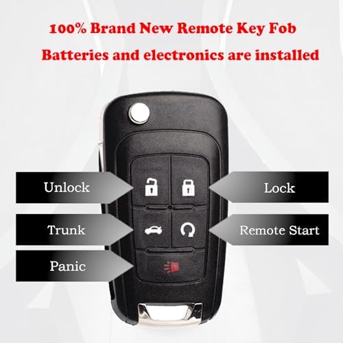 MechanMagic Remote Flip Key Fob Replacement Fits for Chevy Cruze Equinox Camaro Malibu Sonic Impala Buick Lacrosse Regal Verano Encore Allure GMC Terrain 2010-2021 Keyless Entry Control OHT01060512
