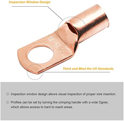 TKDMR 160Pcs Copper Wire Lugs AWG2 4 6 8 10 12 with Heat Shrink Set, 80Pcs Battery Cable Ends Ring Terminals Connectors Tubing Assortment Kit