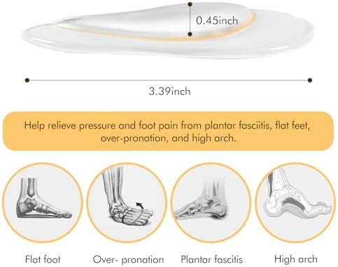 ZUCNANA Arch Support Inserts for Women Flat Feet Plantar Fasciitis 6 Pairs
