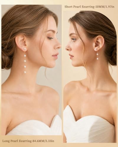 Trinckle Pearl Earrings for Women Drop Jewelry Bride Wedding Accessories