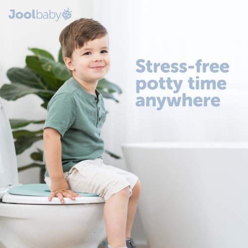 Jool Baby Folding Travel Potty Training Seat – Easy-Remove Pull Tab (Aqua)