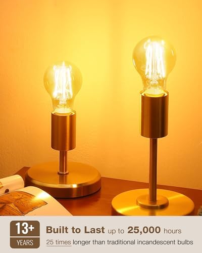 Lafoy A19 Amber Edison Bulbs, Dimmable E26 LED 60 Watt Equivalent 6 Pack