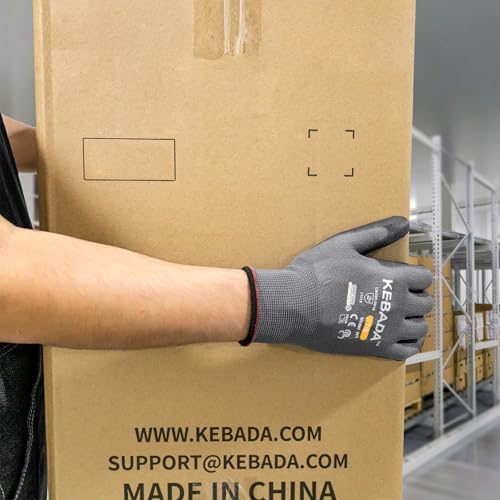 Kebada W1 Safety Work Gloves for Men & Women, Touchscreen, PU Coated