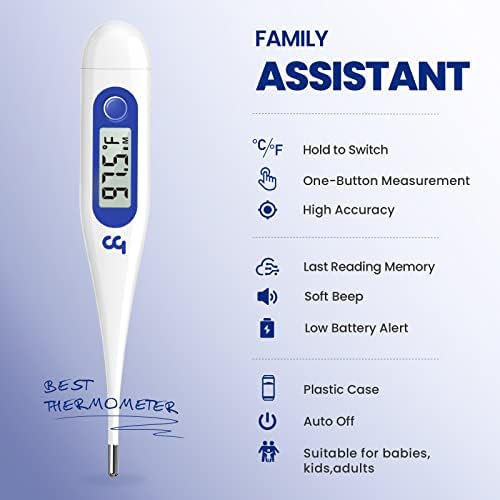 Femometer Digital Thermometer for Adults and Kids, Klein Blue