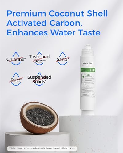 Waterdrop G3-N3CB Filter, Replacement for G3-W & G3P600 & G3P800 RO System