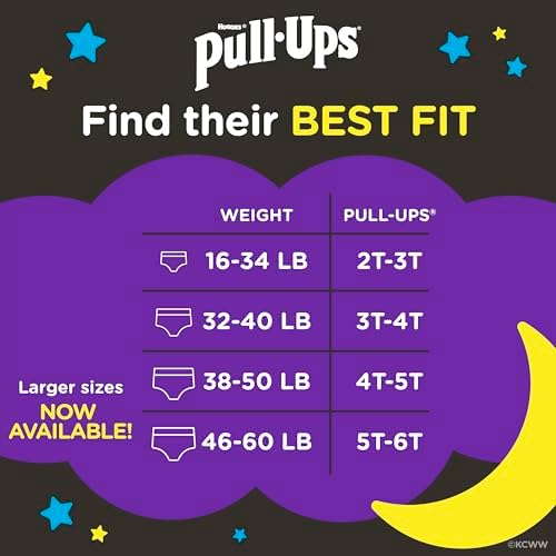 Pull-Ups Boys' Night-Time Potty Training Pants, Size 4T-5T, 52 Count
