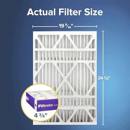 Filtrete 20x25x5 Air Filter MERV 12, MPR 1550 Certified Asthma & Allergy Friendly 1-Pack, Fits Trion AirBear, AC Furnace HVAC Filters, Pleated Electrostatic (Actual Size 19.56 x 24.13 x 4.75 in)