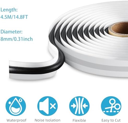 Butyl Sealant Tape, 13Ft Butyl Rubber Sealant Headlight Glue Sealant Rope for Automotive (Car, RV, Marine) for Installing Car Part, Windows, Doors and Windshield etc.