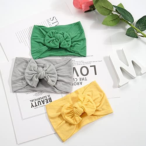 CÉLLOT Super Stretchy Soft Knot Baby Headbands with Hair Bows For Newborn