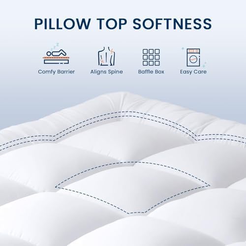 YUGYVOB Queen Mattress Topper Extra Thick, Cooling Plush Mattress Pad
