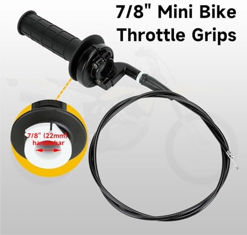 HIAORS 7/8" 22mm Twist Throttle Cable Handle Kit for Predator 196cc 212cc 6.5hp Coleman CT200U CT200U-EX BT200X Baja Warrior MB200 79cc 100cc CT100U CC100X Doodle Bug DB30 Motovox Mini Bike Go Kart