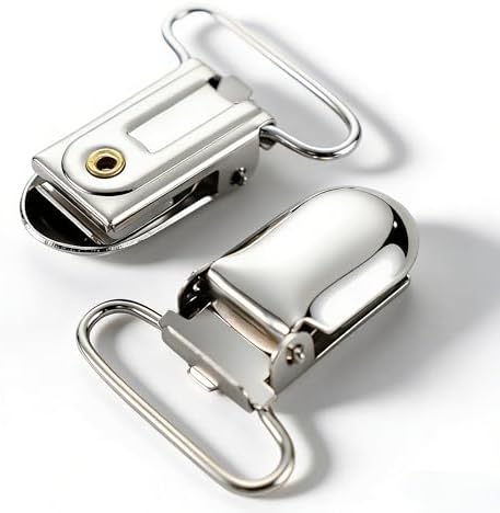 25 PCS 1" Suspender Clips Metal Pacifier Clip Holder