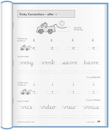 Learning Without Tears Cursive Success Workbook, 4th Grade+, Age 9+