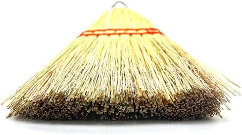 12 Inch Corn Handmade Broom Mini Whisk Made of Natural Corn Broom Straw with a Solid Metal Hang Design for Outdoor Car Porch Debris Dust Dirt Driveways Sidewalks Halloween