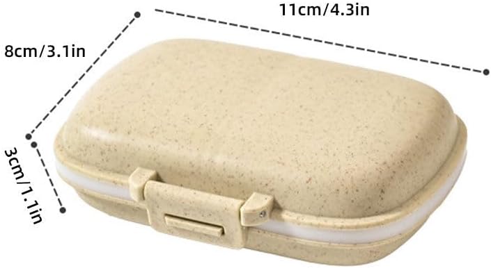 Medicine Organizer for Purse, Travel Pill Organizer, Pocket Size, Khaki
