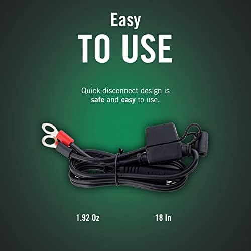 Battery Tender Ring Terminal Harness Accessory Cable - 18 inch Cord Adapter with SAE Quick Disconnect - Easy Quick Convenient for Motorcycles, Cars, ATVs and More - 081-0069-6